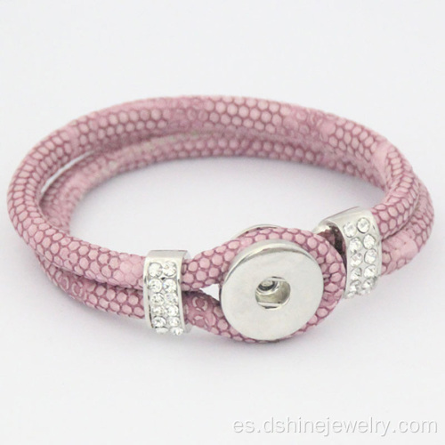 Joyas de Noosa pulsera con diamantes de imitación pulsera de cuero de PU